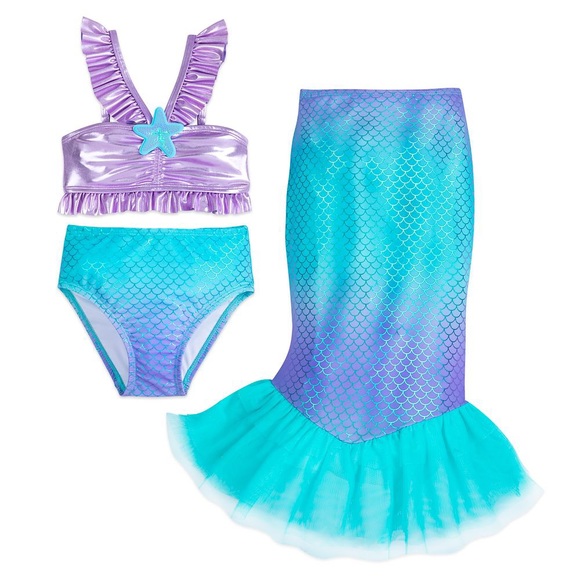 Disney Other - Little Mermaid deluxe 3 pc swim set size 7/8
